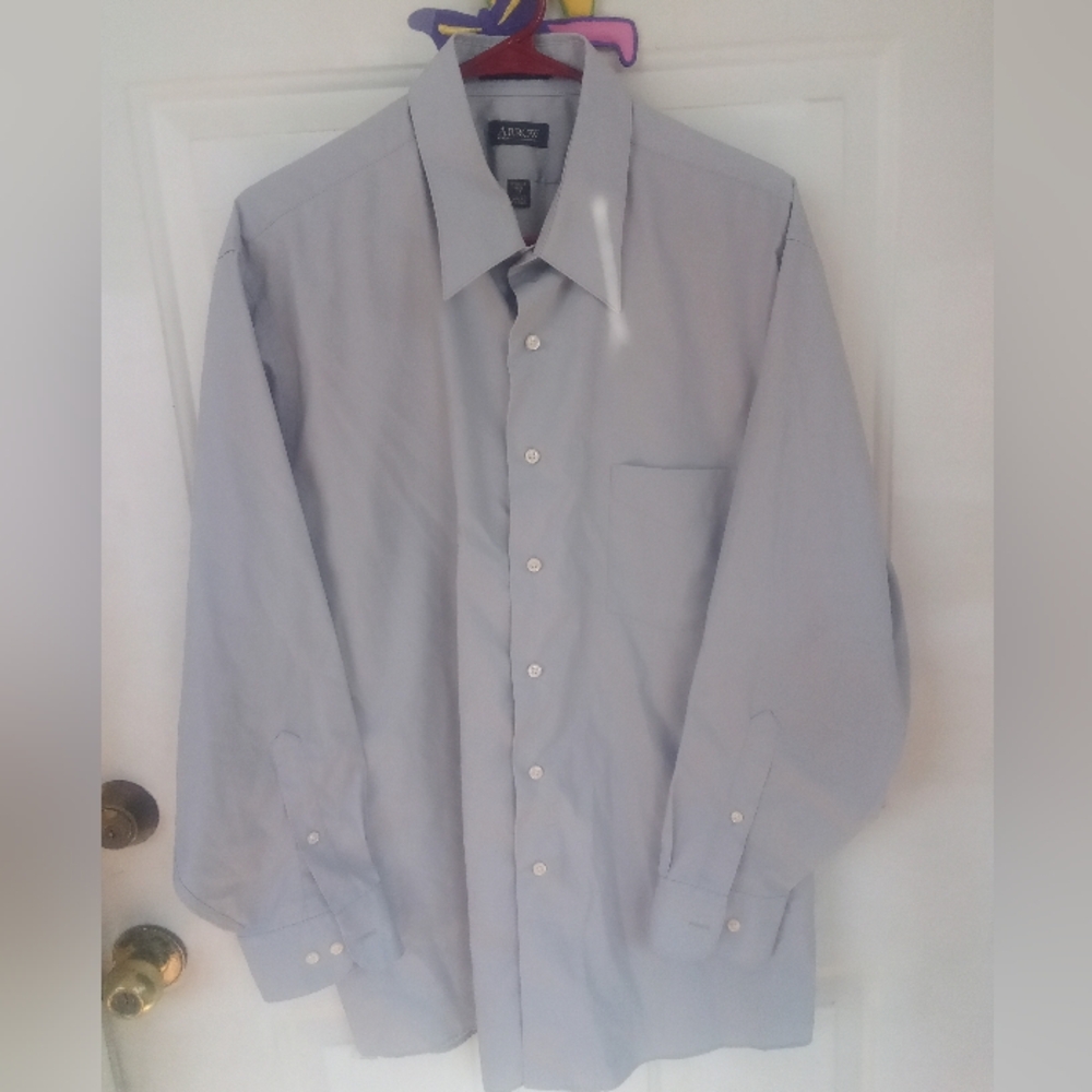 Arrow™ sz17 grey mens dress shirt